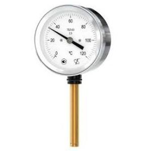 Термометр биметаллический ТБЛ-63 0…160C° кт.2,5 d.63 IP54 РШ*6 ГЛ G1/2 L64*9
