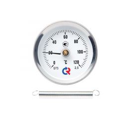 Термометры Росма биметаллические с пружиной для крепления на трубе