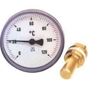Термометр врезной, 0-160 С, 1/2, аксиальное подключение