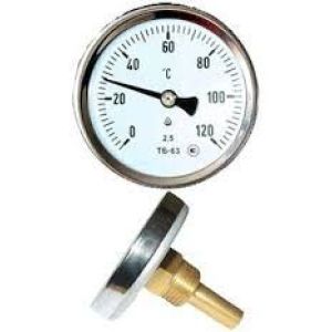 Термометр биметаллический ТБ63 120С Дк60 L=60
