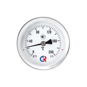 Термометр Росма биметаллический общетехнический БТ-31.211Т (0-200°С)G1/2.2,5 осевой L=46
