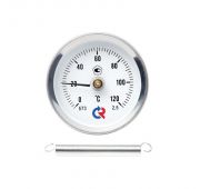 Термометр Росма биметаллический с пружиной для крепления на трубе БТ-30.010(0-120С)2,5